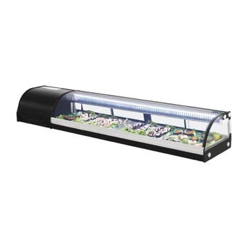 Sushivitrine | Zwart | 80L | 0°C/+6°C | Statisch | 7x 1/3, Verzenden, Nieuw in verpakking