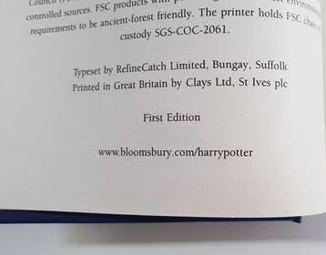 JK Rowling (famous printing error page 99) - 1st Edition UK