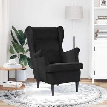 vidaXL Fauteuil Zwart Fluweel, Verzenden, Nieuw