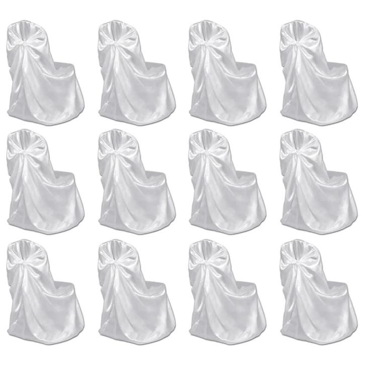 vidaXL Stoelhoes voor bruiloft 12 st wit, Tuin en Terras, Tuinmeubel-accessoires, Nieuw, Verzenden