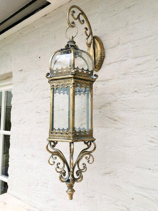 Lantaarn - Glas, Metaal, IJzer, Antiek en Kunst, Kunst | Designobjecten
