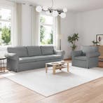 vidaXL bank / zetel 2 pcs Lichtgrijs 245 x 82 x 80 cm Stof, Verzenden