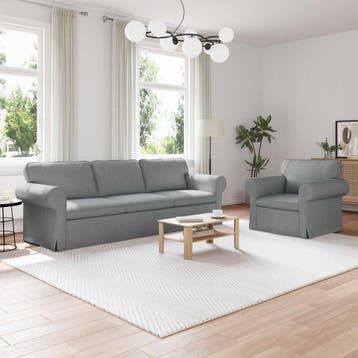 vidaXL bank / zetel 2 pcs Lichtgrijs 245 x 82 x 80 cm Stof, Verzenden, Nieuw