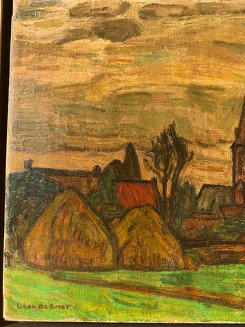 Léon De Smet (1881-1956) - Fermes, église et arbres, un, Antiquités & Art