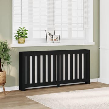 vidaXL Radiatorombouw 175x20x82 cm bewerkt hout zwart, Verzenden