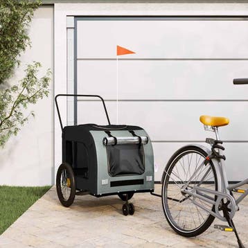 vidaXL Hondenfietstrailer oxford stof en ijzer zwart en, Verzenden, Nieuw