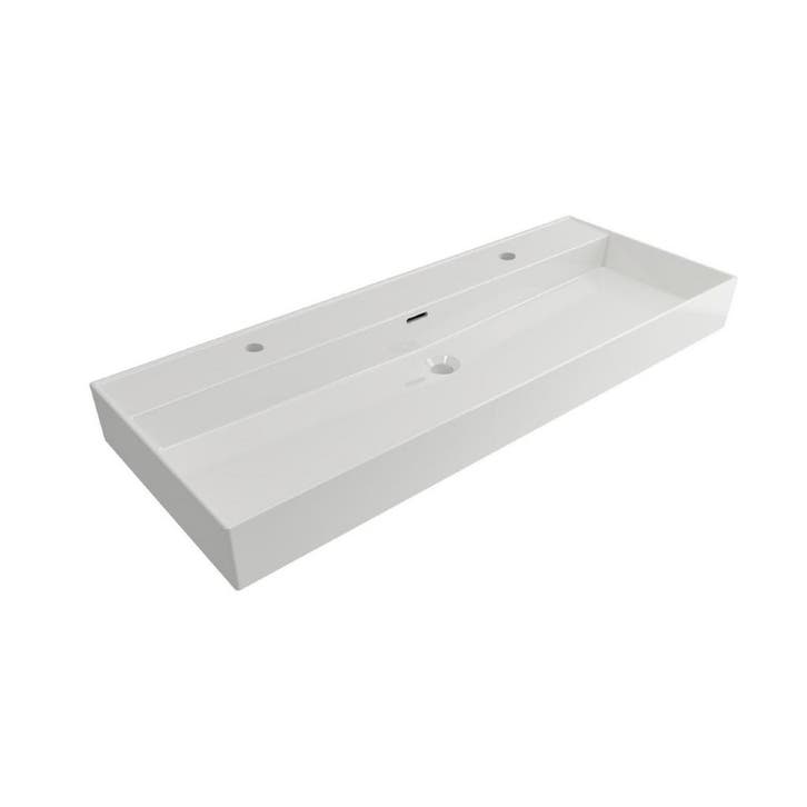 Wastafel Plieger Kansas 2 Kraangaten met Overloop 120x46,6, Doe-het-zelf en Bouw, Sanitair, Overige typen, Nieuw, Ophalen of Verzenden