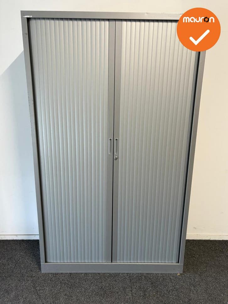 Roldeurkast - Basic - 195x120x45 - Zilvergrijs met zilvergri, Zakelijke goederen, Kantoor en Winkelinrichting | Kantoormeubilair en Inrichting
