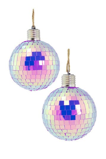 KIMU® 2x Discobal Ø 10 cm LED Iridescent Paars  Discobol Kle, Ophalen of Verzenden, Nieuw