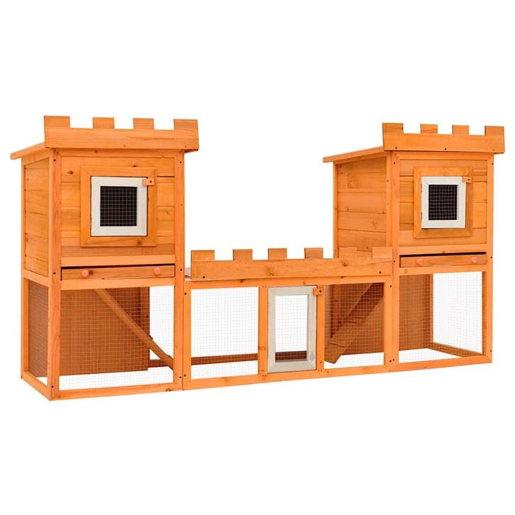 vidaXL Konijnenhok dubbel groot, Animaux & Accessoires, Rongeurs & Lapins | Cages & Clapiers, Envoi