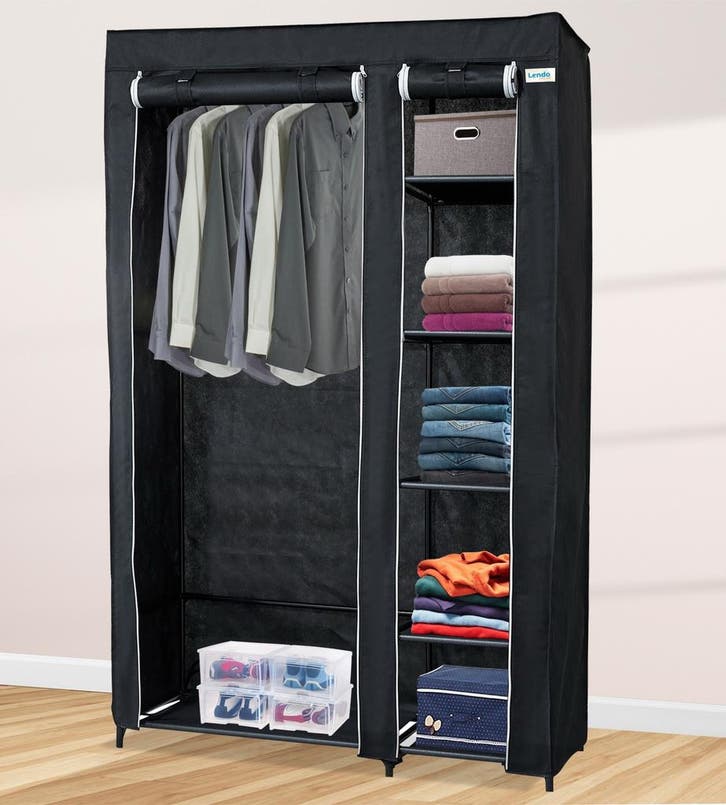 Lendo Online Kledingkast Opvouwbaar 108x44x166 cm Zwart, Huis en Inrichting, Kasten | Kleerkasten, Nieuw, Verzenden