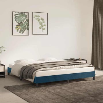 vidaXL Bedframe zonder matras 180x200 cm fluweel donkerblauw, Verzenden, Nieuw