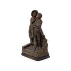 Beeldje - Terracotta Sculptuur Jong Koppel Antiek Romantisch