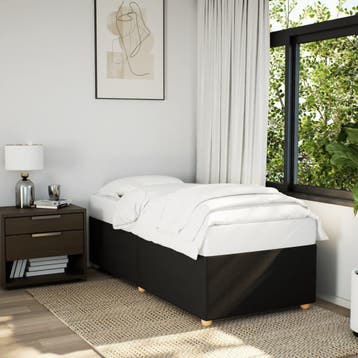 vidaXL Bedframe zonder matras 90x190 cm stof zwart, Verzenden