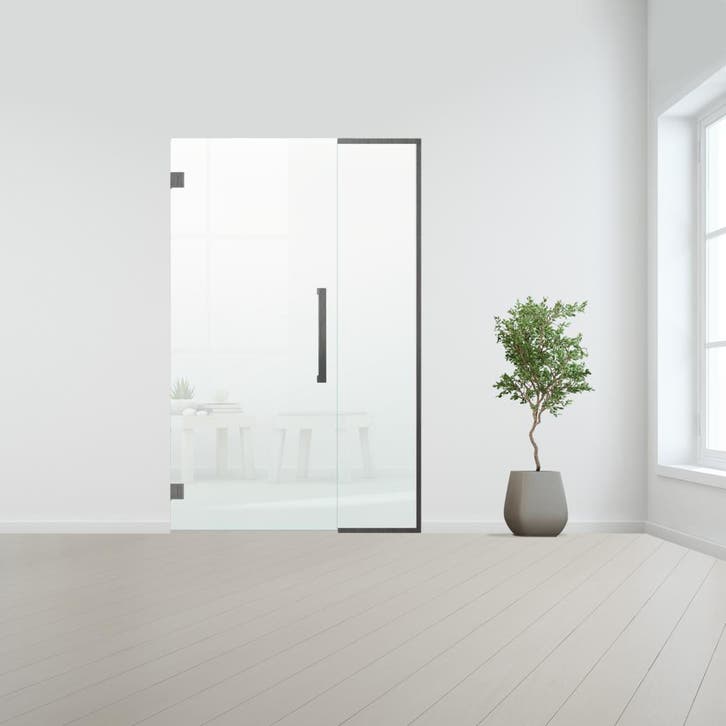 Glazen binnendeur met zijlicht zonder kozijn RVS beslag-Sati, Doe-het-zelf en Bouw, Glas en Ramen, Nieuw, Verzenden
