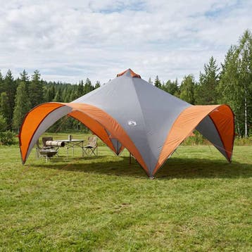 vidaXL Partytent Grijs en Oranje 600 x 600 x 400 cm, Verzenden, Nieuw