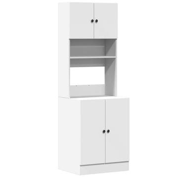 vidaXL Keukenkast 60x50x180 cm bewerkt hout wit, Huis en Inrichting, Verzenden, Nieuw