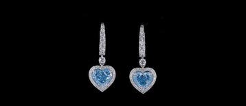 Boucles doreilles - 14 carats Or blanc - 4.06ct. tw. Bleu