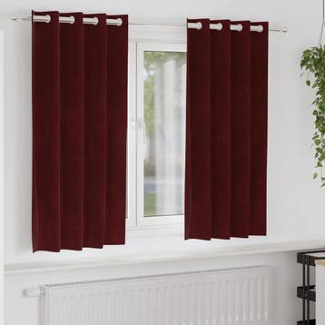 vidaXL Gordijnen 2 st Wijnrood 140 x 175 cm fluweel, Verzenden, Nieuw