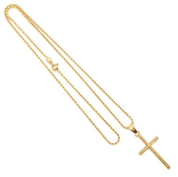 Ensemble de bijoux 2 pièces - 18 carats Or jaune - 50 cm, Handtassen en Accessoires, Antieke sieraden