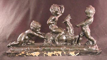 Antiek bronzen beeld - A. Cipriaris (19th) - sculptuur,