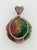 Rainbow Solar Quartz - Levensboom - koper - 5,5 cm - Hanger