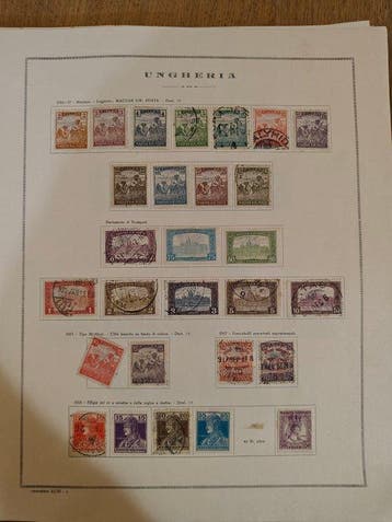 Hongrie 1874/1954 - Lot de feuillets marins avec timbres