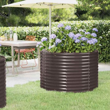 vidaXL Plantenbak 100x100x68 cm gegalvaniseerd staal bruin, Verzenden, Nieuw
