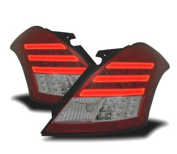 Feux Arrière Pour Suzuki Swift 10-17 Led Bar Rouge Fumé, Verzenden