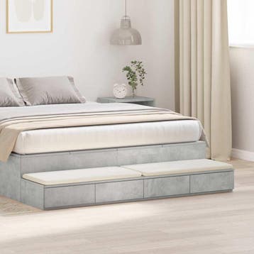 vidaXL Bedlades Beton Grijs 140 x 36,5 x 16,5 cm Bewerkt, Verzenden, Nieuw