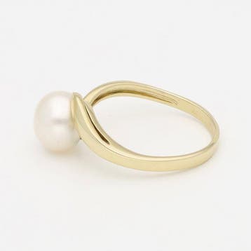 Ring - 14 karaat Geel goud - Parel, Nieuw