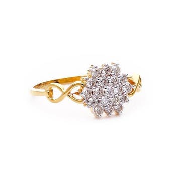 Ring - 18 karaat Geel goud - 0.35ct. tw. Diamant, Nieuw
