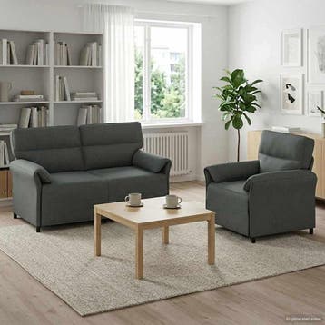 vidaXL bank / zetelstel 2 st Donkergrijs Stof, Maison & Meubles, Verzenden