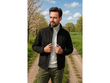 Veiling - Cappuccino Italia Softshell Zip Jacket Zwart - L, Nieuw