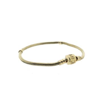 Gouden Pandora armband; Snake Chain (Schakelarmband), Ophalen of Verzenden, Gebruikt, Goud, Goud