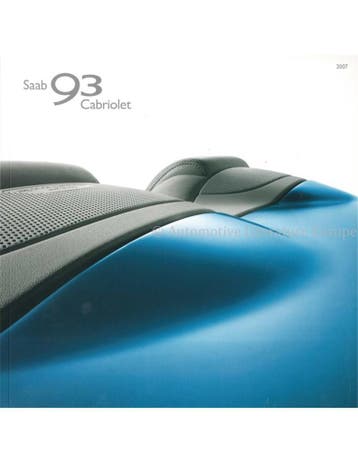 2007 SAAB 9-3 CABRIOLET BROCHURE DUITS, Nieuw