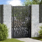vidaXL Poort met sporenontwerp 100x150 cm staal zwart, Verzenden, Nieuw
