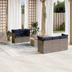 vidaXL 6-delige Loungeset met kussens poly rattan grijs, Verzenden, Loungeset