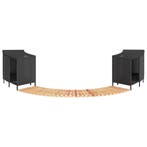 vidaXL Hottub-ombouw poly rattan en massief acaciahout zwart, Verzenden, Nieuw