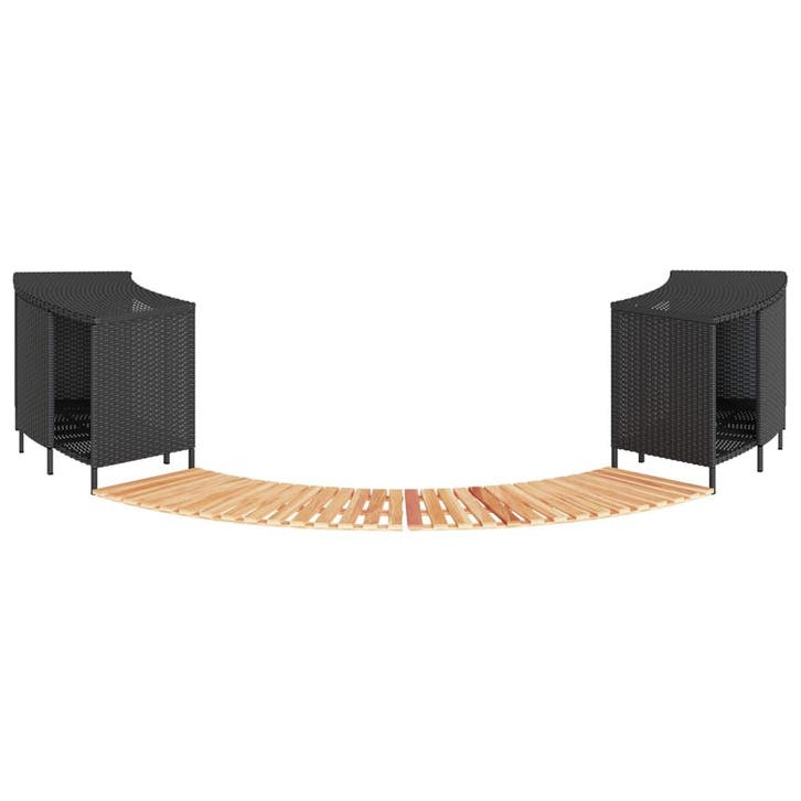 vidaXL Hottub-ombouw poly rattan en massief acaciahout zwart, Jardin & Terrasse, Piscines, Envoi