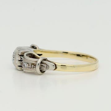 Ring - 14 karaat Geel goud, Witgoud Diamant (Natuurlijk), Handtassen en Accessoires, Nieuw