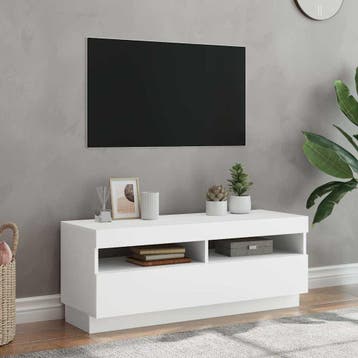 vidaXL Tv-meubel met LED-verlichting 100x35x40 cm wit, Verzenden