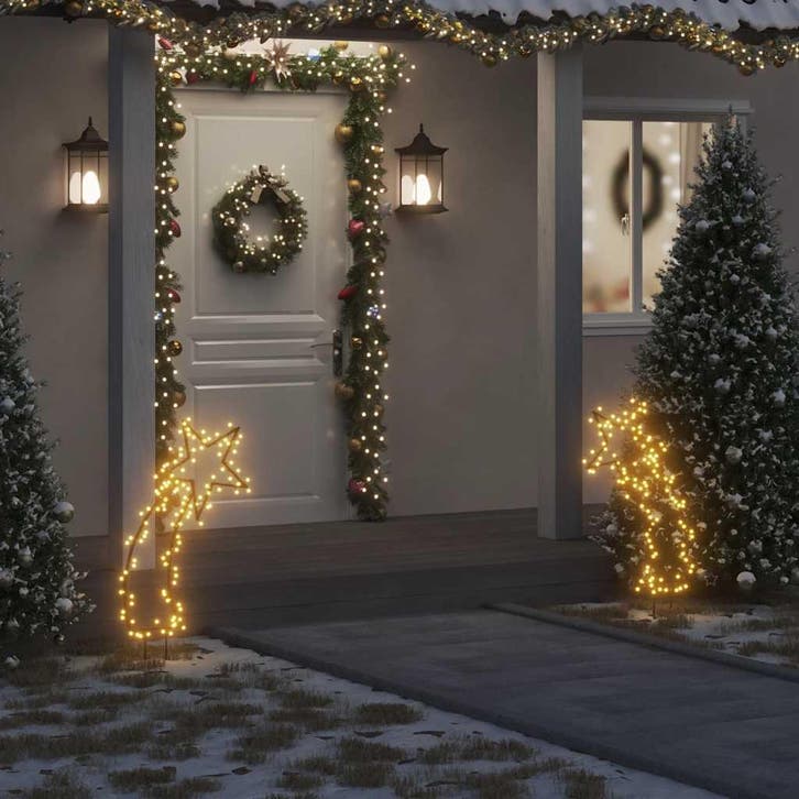 vidaXL Kerstverlichting meteoor met grondpinnen 115 LEDs 89, Divers, Noël, Envoi