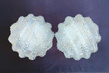 Plafondlamp (2) - Een paar Mid-Century Modern Bubble Glass
