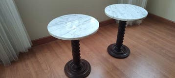 Table dappoint (2) - Bois, Marbre Calacatta