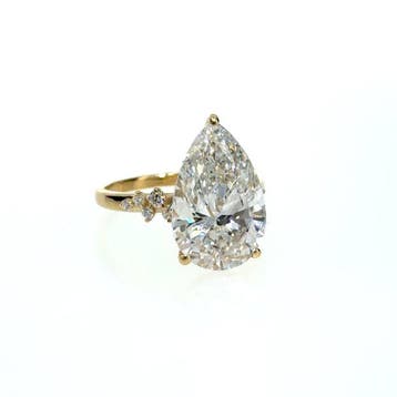 Ring - 14 karaat Geel goud - 7.25ct. tw. Diamant (Lab-grown)