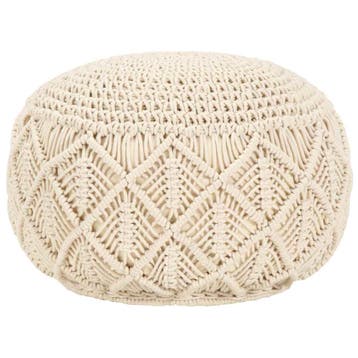 vidaXL Poef macramé handgemaakt 45x30 cm katoen, Verzenden