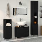 vidaXL Badkamermeubel Set met lade 3 pcs Zwart Eiken 30 x 30, Verzenden
