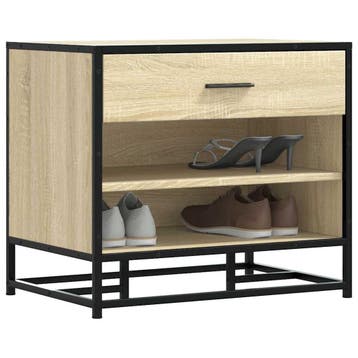 vidaXL Schoenenbank 60x40x53,5 cm bewerkt hout en metaal, Verzenden