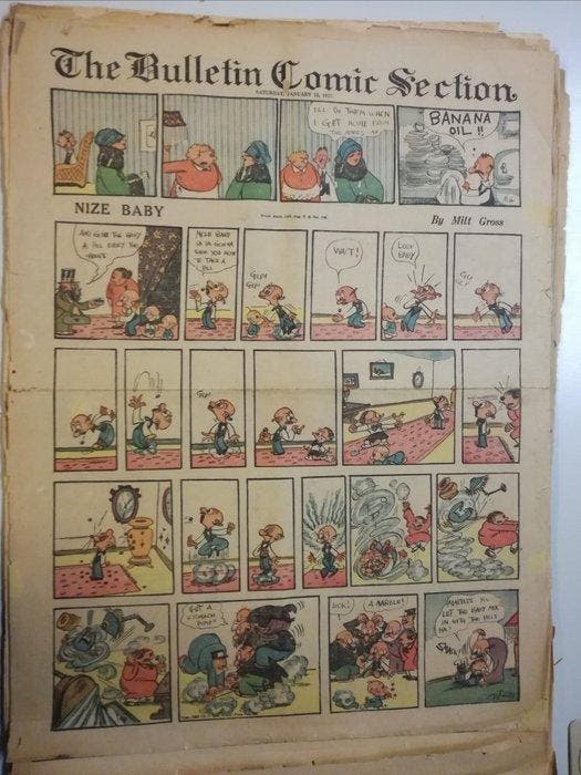Nize Baby - 32 Krantenpaginas en strips - 1927/1928, Boeken, Strips | Comics